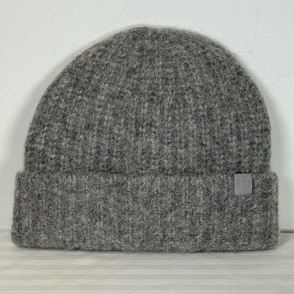 lululemonGray Merino Wool Alpaca Blend Beanie Chunky Cozy Soft Unisex O/S